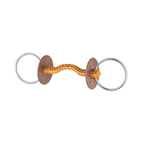 Mors à anneau Beris barre cuir Konnex anneau 7,5 cm Doux Gris