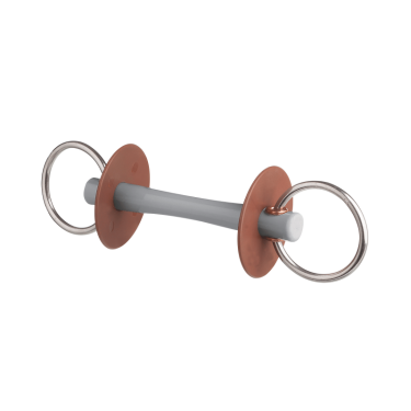 Mors de filet Beris canon Comfort fin anneau 6 cm Doux Gris
