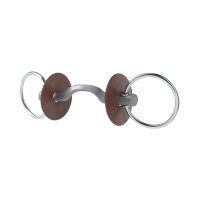 Mors de filet Beris passage de langue Konnex anneau 7,5 cm Doux Gris