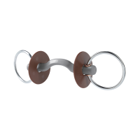 Mors de filet Beris passage de langue Konnex anneau 7,5 cm Doux Gris
