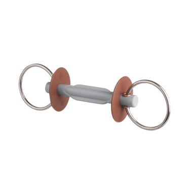 Mors de filet Beris canon papillon anneau 7,5 cm Doux Gris