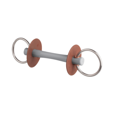 Mors de filet Beris canon Comfort anneau 6 cm Doux Gris