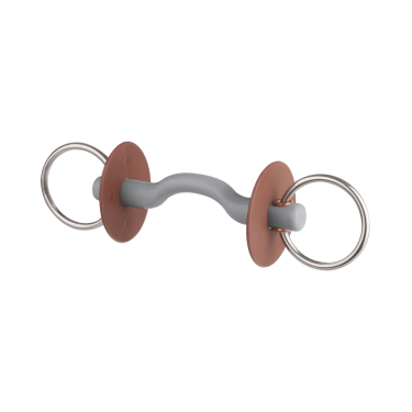 Mors de filet Beris canon passage de langue anneau 6 cm Doux Gris Mors de filet Beris canon passage de langue anneau 6 cm Doux Gris