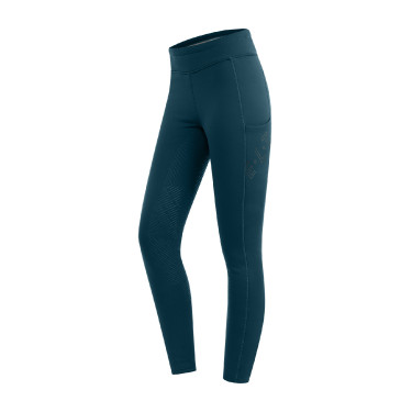 Legging d'équitation thermique ELT Rica en polaire bouclette enfant Bleu pétrole