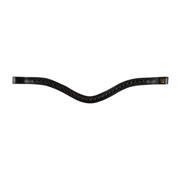 Bridon verni Waldhausen S-Line Blackshine muserolle combinée pull back Noir