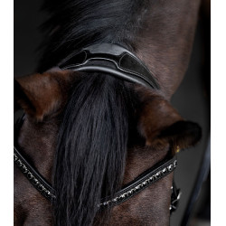 Bridon verni Waldhausen S-Line Blackshine muserolle combinée pull back Noir