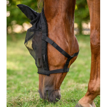 Licol d'équitation avec masque anti-mouches cheval