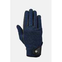 Gants d’équitation Young Rider Romy thermo Horze Marine seaborne Blanc