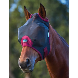 Masque anti-mouches à maille fine ComFiTec Weatherbeeta Noir / bordeaux Masque anti-mouches à maille fine ComFiTec Weatherbeeta Noir / bordeaux