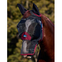 Masque anti-mouches maille fine avec oreilles et nez ComFiTec Weatherbeeta Noir / bordeaux
