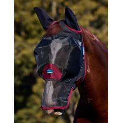 Masque anti-mouches maille fine avec oreilles et nez ComFiTec Weatherbeeta Noir / bordeaux