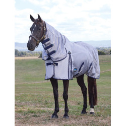 Couverture anti-mouches combo ComFiTec Hexi Shield Weatherbeeta Argent / marine / blanc Couverture anti-mouches combo ComFiTec Hexi Shield Weatherbeeta Argent / marine / blanc