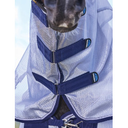 Couverture anti-mouches combo ComFiTec Hexi Shield Weatherbeeta Argent / marine / blanc Couverture anti-mouches combo ComFiTec Hexi Shield Weatherbeeta Argent / marine / blanc