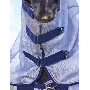 Couverture anti-mouches combo ComFiTec Hexi Shield Weatherbeeta Argent / marine / blanc Couverture anti-mouches combo ComFiTec Hexi Shield Weatherbeeta Argent / marine / blanc