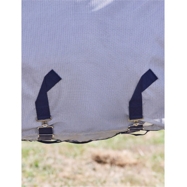Couverture anti-mouches combo ComFiTec Hexi Shield Weatherbeeta Argent / marine / blanc Couverture anti-mouches combo ComFiTec Hexi Shield Weatherbeeta Argent / marine / blanc