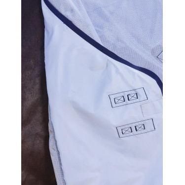 Couverture anti-mouches combo ComFiTec Hexi Shield Weatherbeeta Argent / marine / blanc Couverture anti-mouches combo ComFiTec Hexi Shield Weatherbeeta Argent / marine / blanc