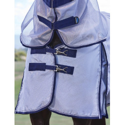 Couverture anti-mouches combo ComFiTec Hexi Shield Weatherbeeta Argent / marine / blanc Couverture anti-mouches combo ComFiTec Hexi Shield Weatherbeeta Argent / marine / blanc