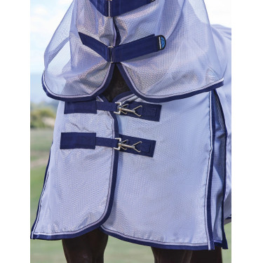 Couverture anti-mouches combo ComFiTec Hexi Shield Weatherbeeta Argent / marine / blanc Couverture anti-mouches combo ComFiTec Hexi Shield Weatherbeeta Argent / marine / blanc
