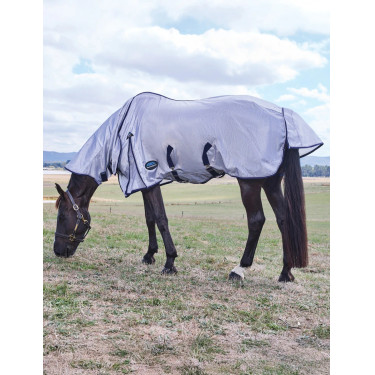Couverture anti-mouches combo ComFiTec Hexi Shield Weatherbeeta Argent / marine / blanc Couverture anti-mouches combo ComFiTec Hexi Shield Weatherbeeta Argent / marine / blanc