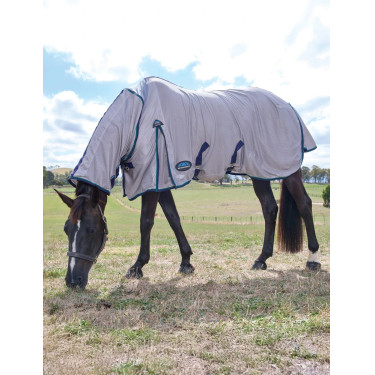 Couverture anti-mouches intégrale ComFiTec Zephyr Weatherbeeta Gris / marine / vert sapin Couverture anti-mouches intégrale ComFiTec Zephyr Weatherbeeta Gris / marine / vert sapin