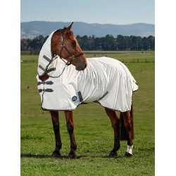 Couverture anti-mouches combo ComFiTec Tyro Weatherbeeta Blanc / charbon de bois Couverture anti-mouches combo ComFiTec Tyro Weatherbeeta Blanc / charbon de bois