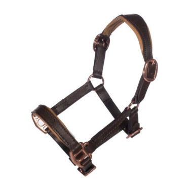 Licol en cuir Or rose Hobby Horsing HKM Marron Licol en cuir Or rose Hobby Horsing HKM Marron
