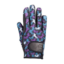 Gants enfants Amina HKM Noir / bleu pétrol