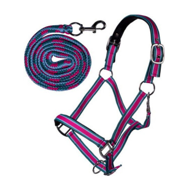 Licol et longe mousqueton Manchester HKM Magenta Rose Licol et longe mousqueton Manchester HKM Magenta Rose