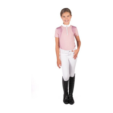 Polo de concours HKM Glam enfant Vieux rose Polo de concours HKM Glam enfant Vieux rose