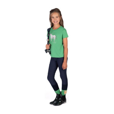 Pantalon HKM Maui fond intégral en silicone enfant Bleu profond