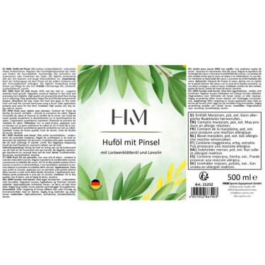 Huile pour sabots HKM en bouteille pour le dessèchement Blanc