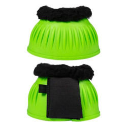Cloches en caoutchouc HKM Atlanta Neon avec fourrure Vert néon