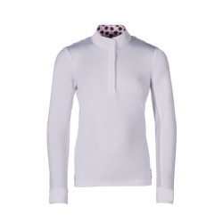 Polo de concours Hunter Kids manches longues HKM Blanc