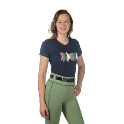 T-Shirt équitation coton HKM avec motif cheval