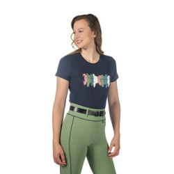 T-Shirt équitation coton HKM avec motif cheval