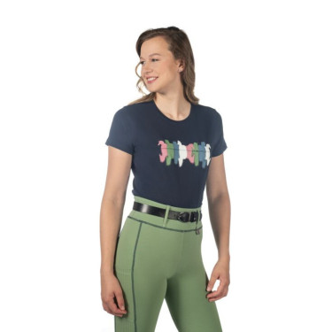 T-Shirt équitation coton HKM avec motif cheval