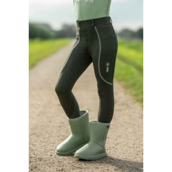 Legging HKM Claire fond 1/1 en silicone Gris vert