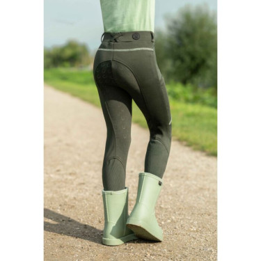 Legging HKM Claire fond 1/1 en silicone Gris vert