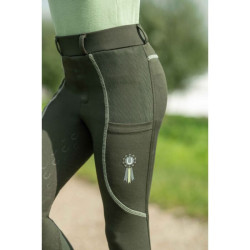 Legging HKM Claire fond 1/1 en silicone Gris vert