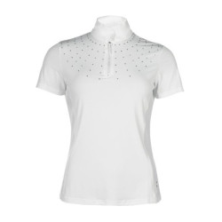 Polo de concours HKM Skadi manches courtes femme Blanc