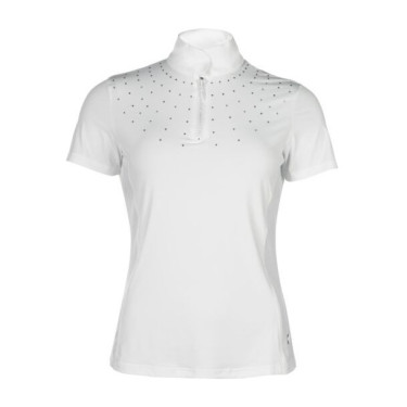 Polo de concours HKM Skadi manches courtes femme Blanc