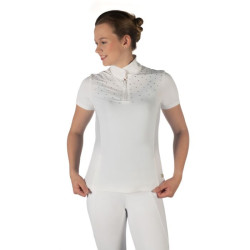 Polo de concours HKM Skadi manches courtes femme Blanc