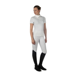 Polo de concours HKM Skadi manches courtes femme Blanc