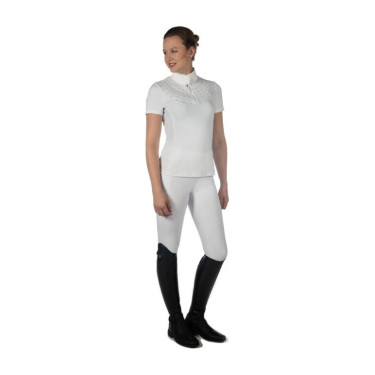 Polo de concours HKM Skadi manches courtes femme Blanc