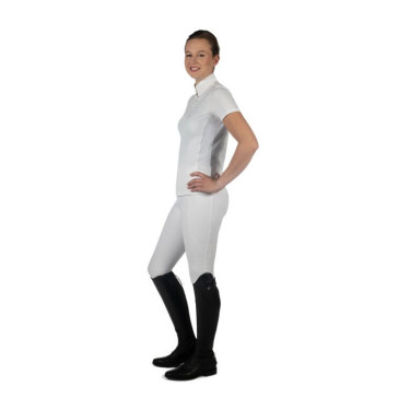 Polo de concours HKM Skadi manches courtes femme Blanc