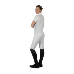 Polo de concours HKM Skadi manches courtes femme Blanc