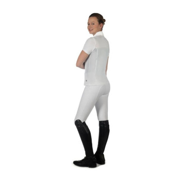 Polo de concours HKM Skadi manches courtes femme Blanc