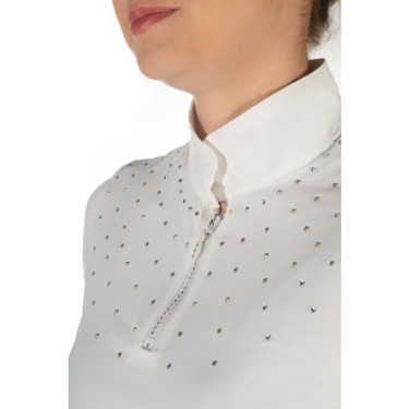 Polo de concours HKM Skadi manches courtes femme Blanc