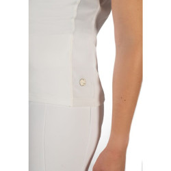 Polo de concours HKM Skadi manches courtes femme Blanc