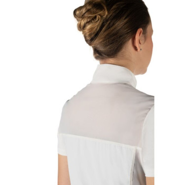 Polo de concours HKM Skadi manches courtes femme Blanc